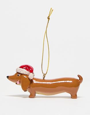 TYPO Typo sausage dog Christmas decoration-Brown