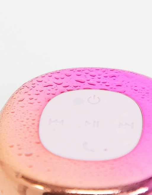 Typo LED shower speaker in pink ombre