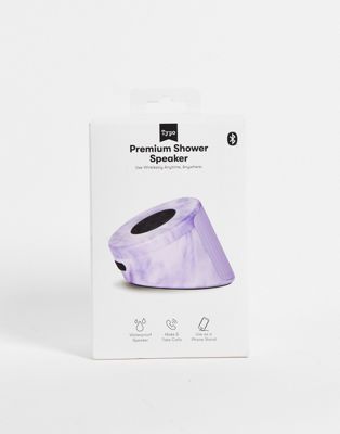 Typo shower speaker in pink tie dye