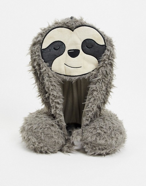 Typo sloth hooded neck pillow