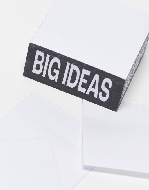 Typo sticky notes with 'big ideas' slogan in black ASOS