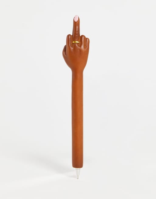 TYPO – Stift in der Optik eines hochgestreckten Mittelfingers