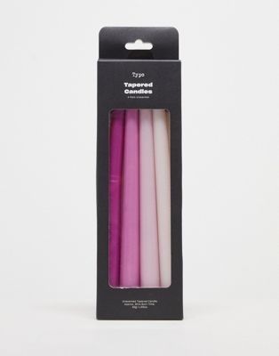 Typo tapered ombre candles 4 x pack in fuchsia - ASOS Price Checker