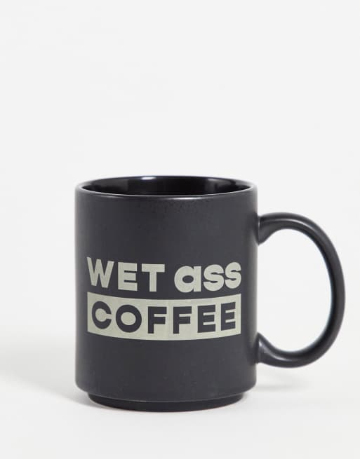 TYPO - Tazza da caffè nera con slogan