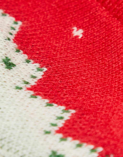 Typo toasty todger in red and green fairisle knit | ASOS