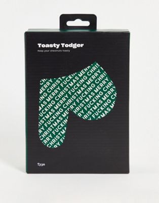Typo toasty todger with 'merry Christmas' slogan