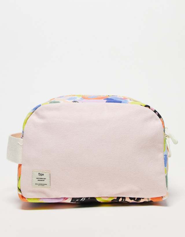 Typo travel washbag in abstract fruit print