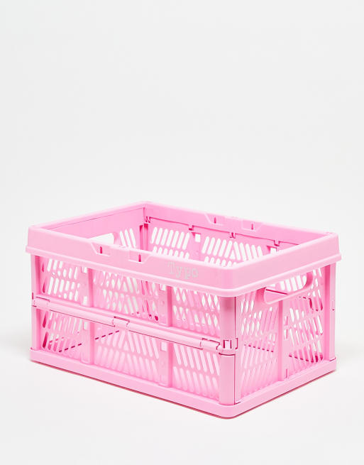 TYPO - Vaschetta portaoggetti midi ripiegabile rosa