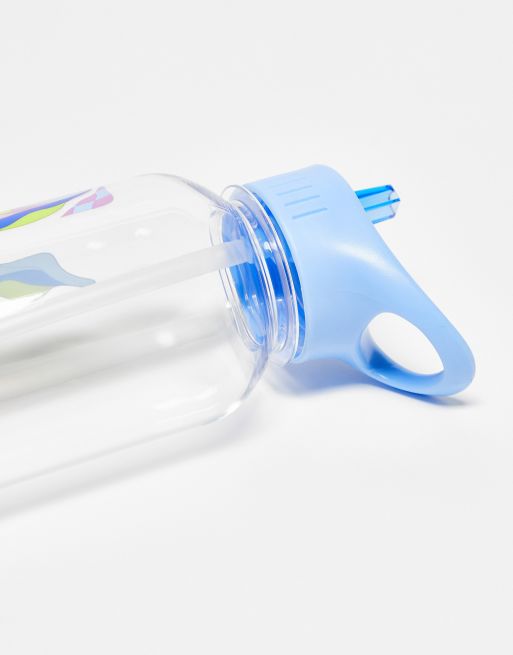 Typo water bottle in clear with butterly slogan print | ASOS