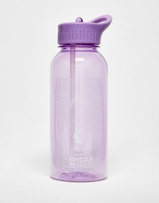 Typo water bottle in purple with mystical print
