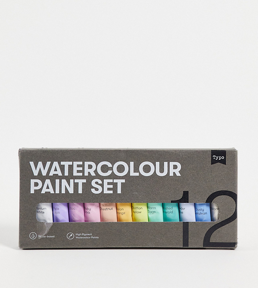 Typo watercolor paints in pastels-Multi