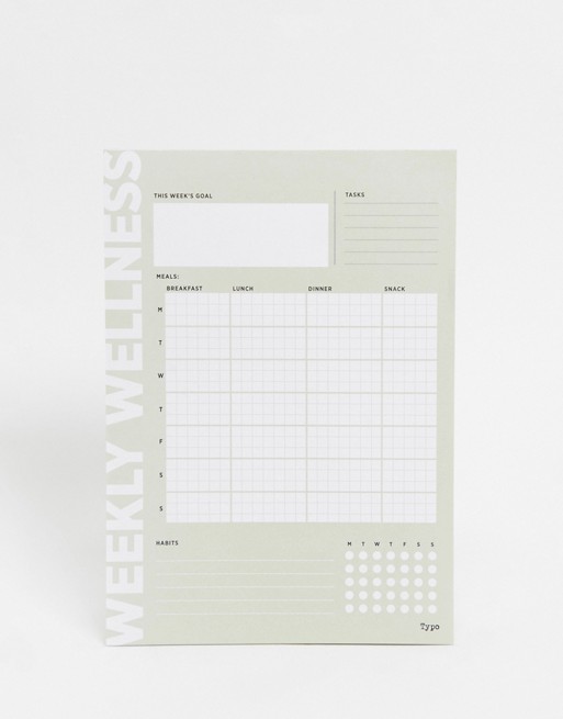 Typo weekly wellness planner