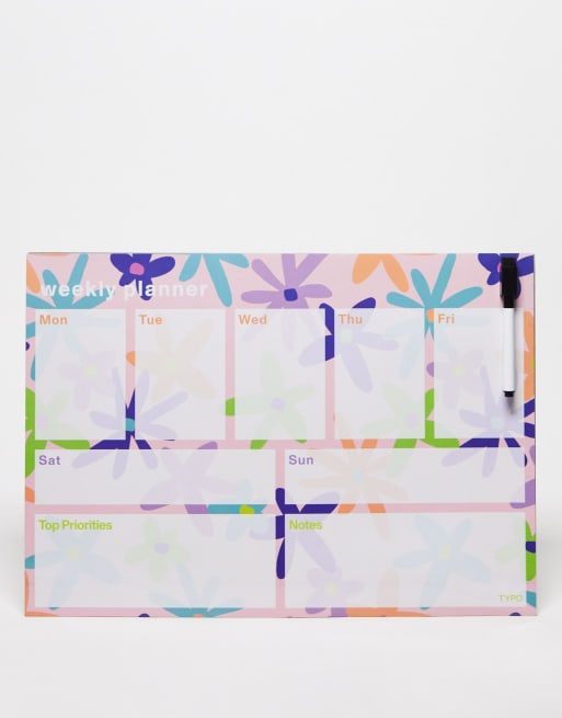 TYPO - Weekplanner met bloemenprint