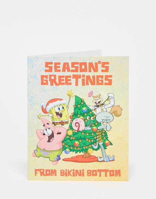Typo x Bob l'éponge - Carte de Noël Bob l'éponge et ses amis