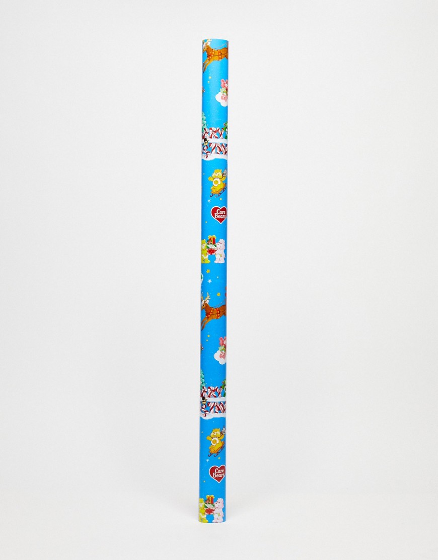 Typo X Care Bears 3 metres Christmas wrapping paper roll-Blue