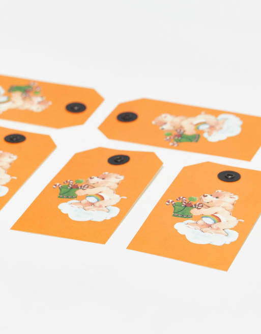 Typo x Care Bears - Lot de 5 étiquettes cadeaux de Noël - Rouge, 2 de 4