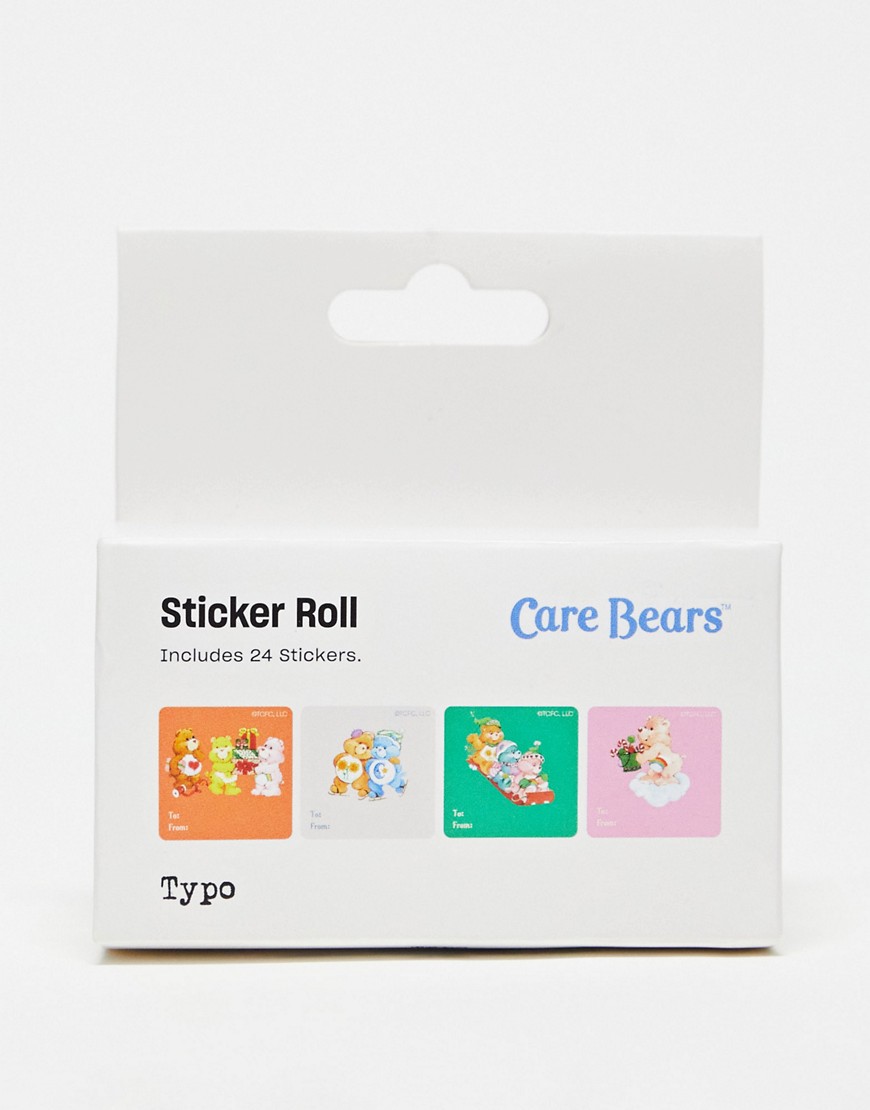 Typo x Care Bears pack of 24 Christmas present stickers-Multi