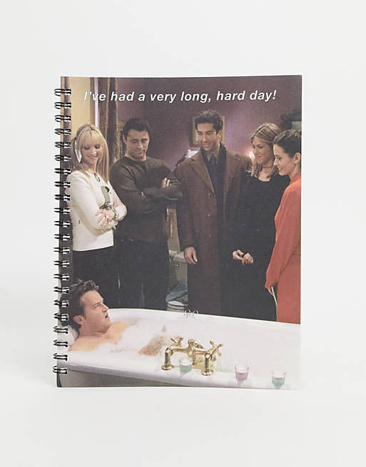 asos.com | Typo x Friends A4 notebook with 'Long Hard Day' slogan