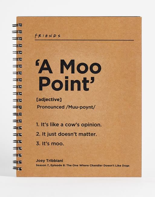 Typo x Friends 'moo point' slogan A4 notebook in beige