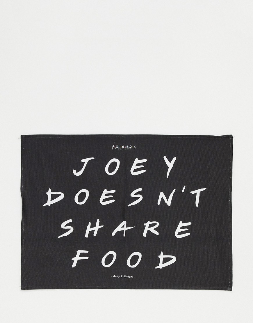 Typo x Friends tea towel with 'Joey doesn't share' slogan-Multi