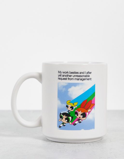 Typo x Powerpuff Girls – Biały kubek z motywem Atomówek