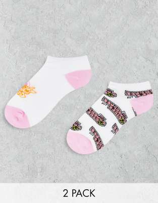 Typo X Powerpuff Girls Pack Of 2 Sneaker Socks-multi