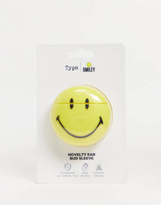 Typo X Smiley Earbud Case In Yellow