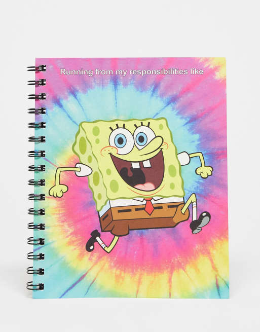 Typo x SpongeBob SquarePants – Notatnik A5 na spirali z nadrukiem i tęczowym efektem tie-dye