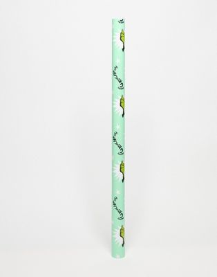 Typo X The Grinch 3 metres Christmas wrapping paper roll in light green