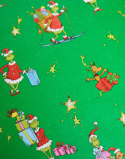Rotolo di carta da regalo natalizia, verde, con pupazzo di neve e
