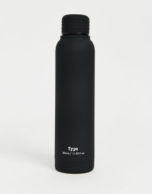 Typo - Zwarte rubberen waterfles 350ml