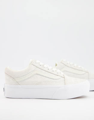 Vans Old Skool Deboss Otw Platform Sneakers In White/beige-neutral In Neutral