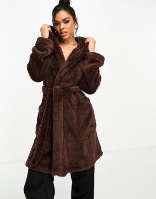 UGG Aarti robe in brown - ASOS Price Checker