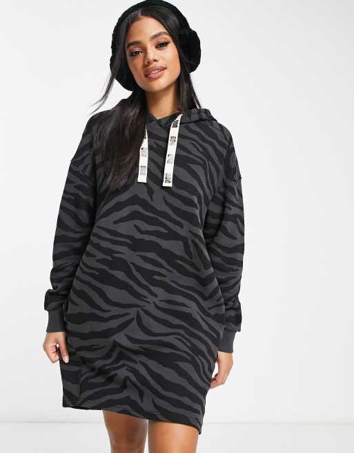 UGG Aderyn hoodie dress in black zebra ASOS