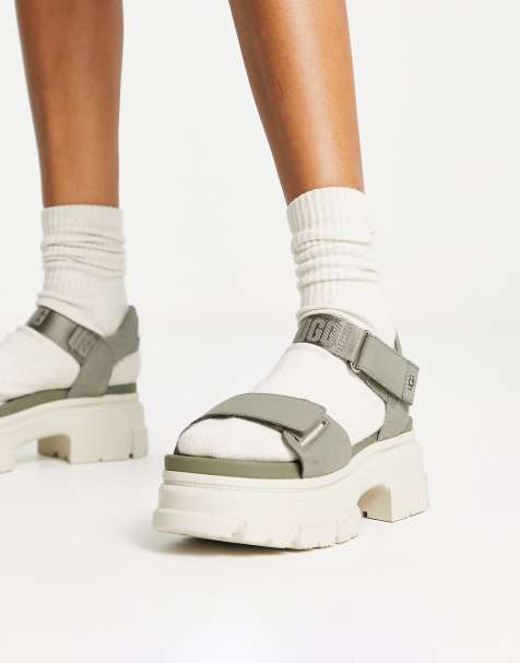 UGG Ashton Ankle leather sandals in green - view 1