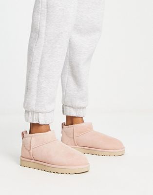 UGG ASOS Exclusive Classic Ultra Mini boots in cameo rose  - ASOS Price Checker