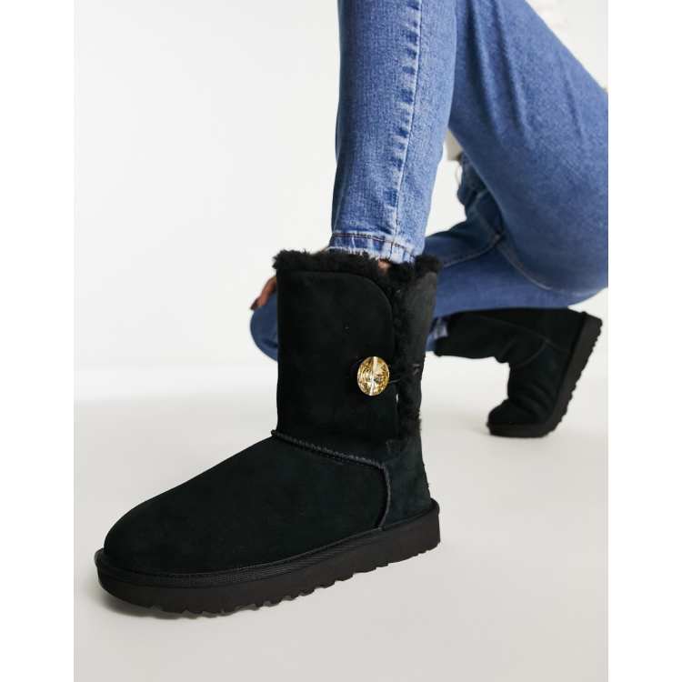 Black ugg boots with deals buttons on side