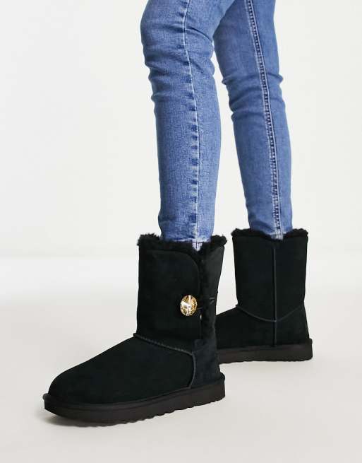 Black bailey button ugg boots best sale