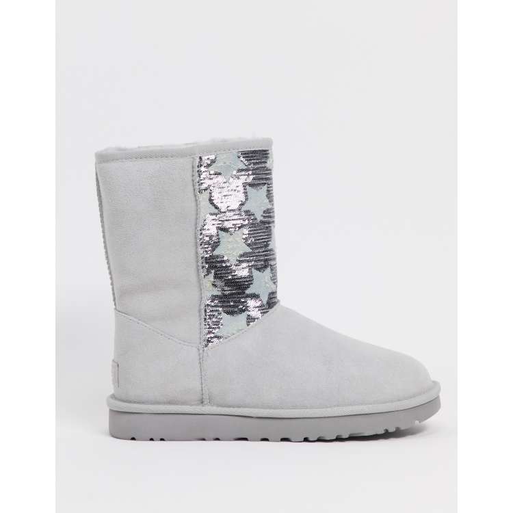 UGG Bottines classiques courtes sequins motif toiles Gris