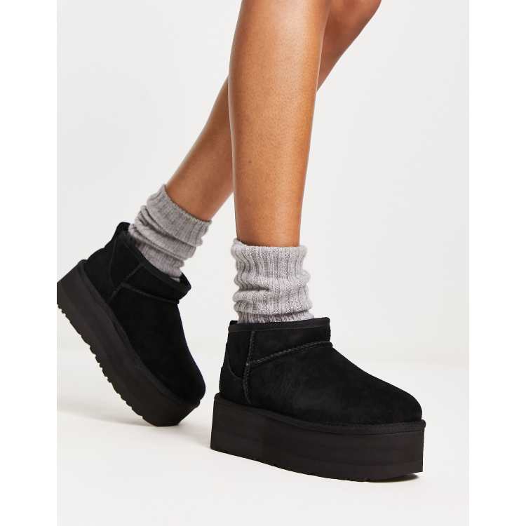 UGG Bottines classiques ultra basses semelle plateforme Noir