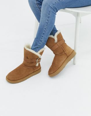 UGG Buckle Strap Chestnut Boots | ASOS