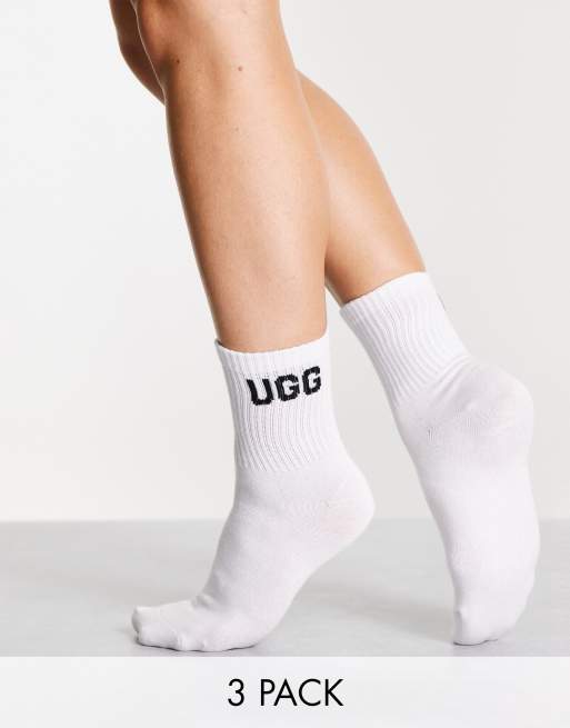 UGG – Clare – Zestaw 3 par białych skarpetek