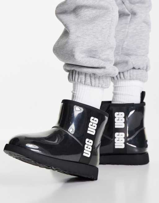 UGG classic clear mini ankle boots in black