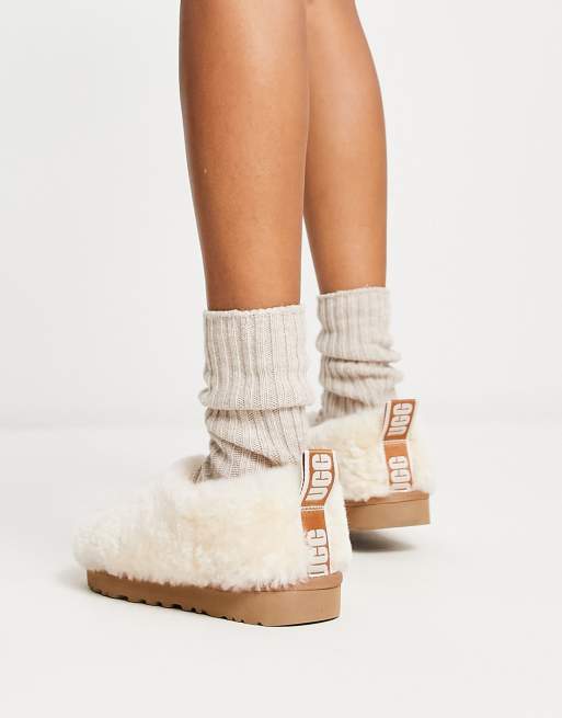 UGG classic cozy shearling bootie in natural ASOS