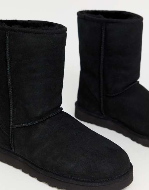 UGG Classic – Czarne botki za kostkę z zamszu z okrągłymi noskami, 3 z 4