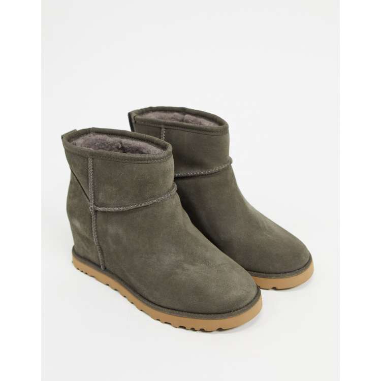 Ugg leather hot sale wedge boots