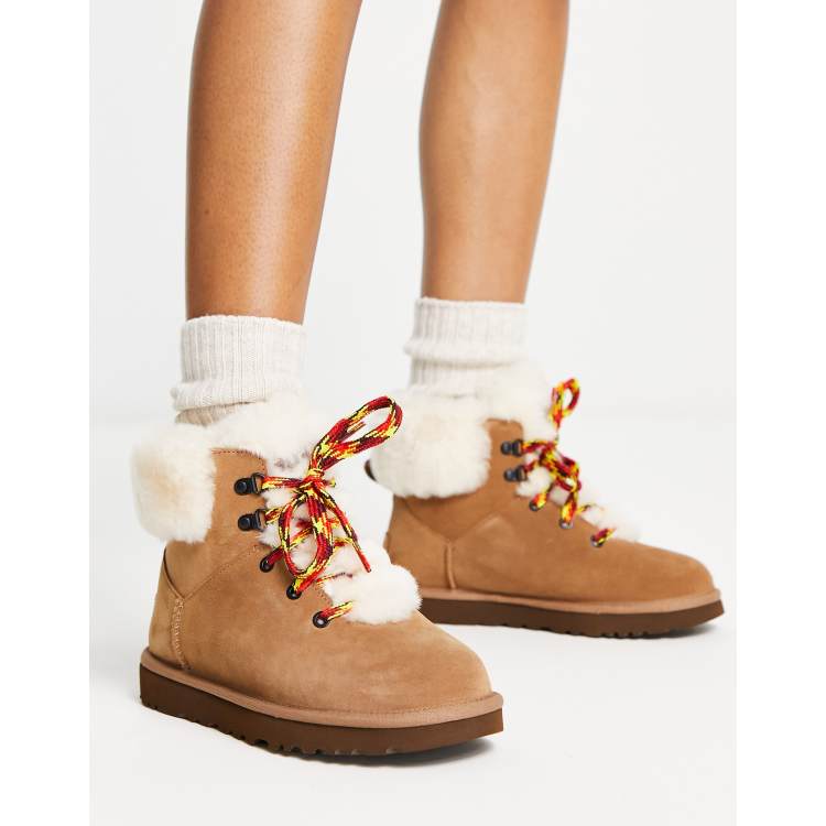 UGG Classic Mini Alpine boots in chestnut | ASOS