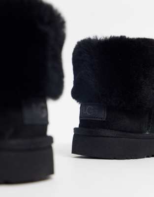 ugg fluff boots black