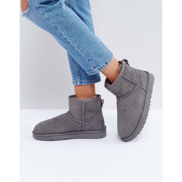 Mini ugg boots clearance grey