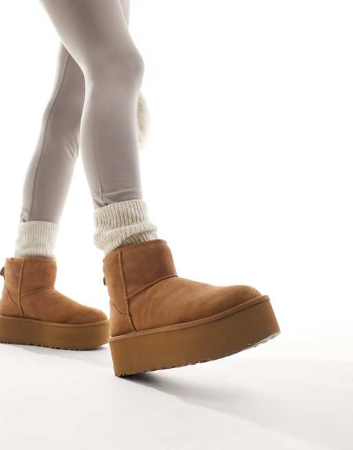 UGG Classic mini platform boots in chestnut ASOS